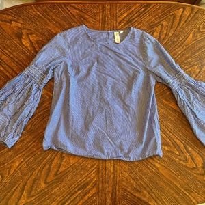 Flared long sleeve blouse